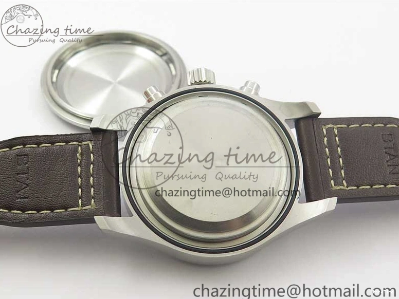 MIROTIME 0514 Pilot Chrono Spitfire IW387903 SS ZF 1:1 Best Edition Black Dial on Brown Leather Strap A OdorResistant 7127